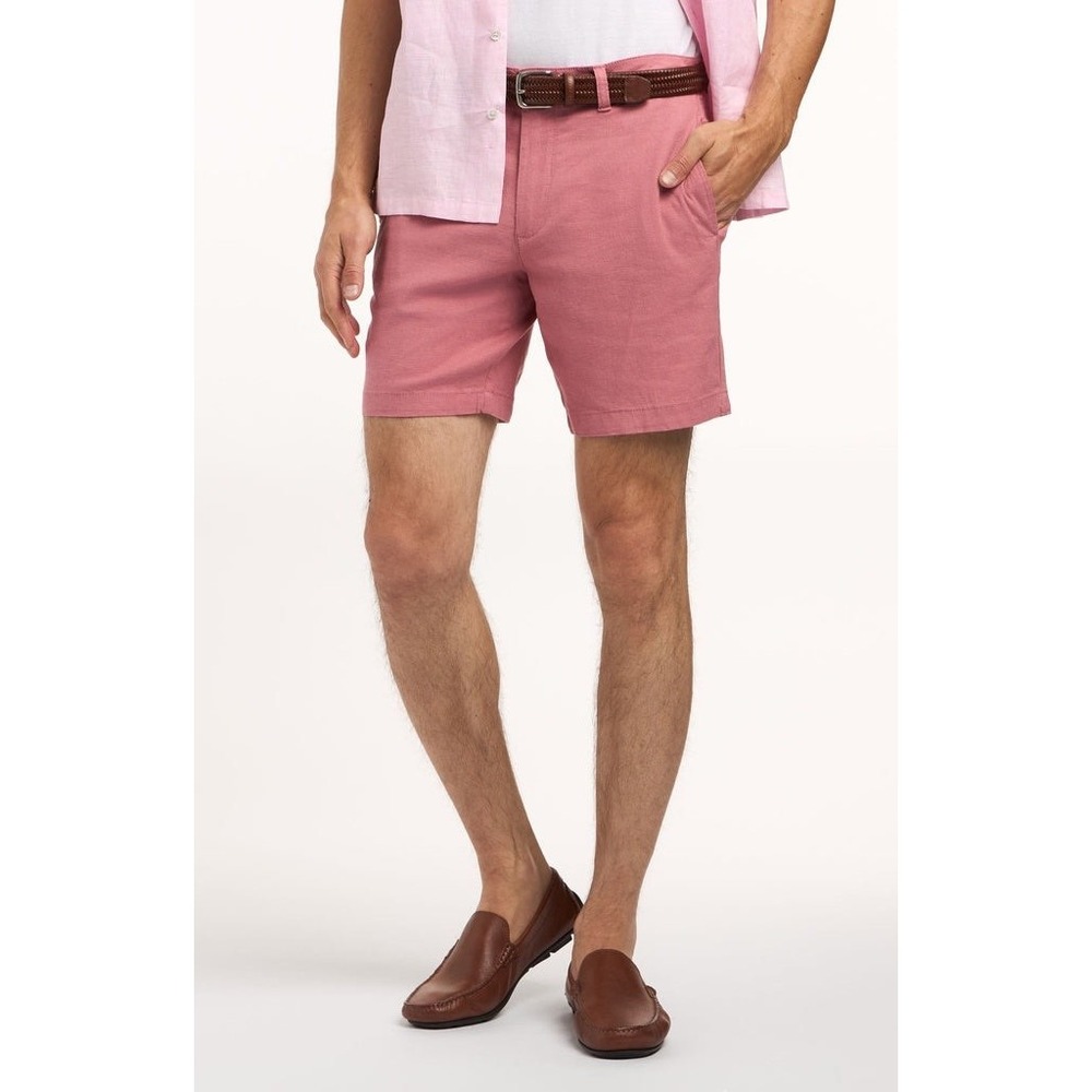 Tailor Vintage Greenwich 8" Linen Blend Chino Shorts Nantucket Red Men's 38 NWT